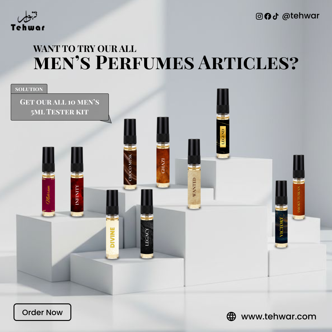 Tehwar Perfume Discovery Set - Pack of 10 ( 5ml Each ) Perfume Spray