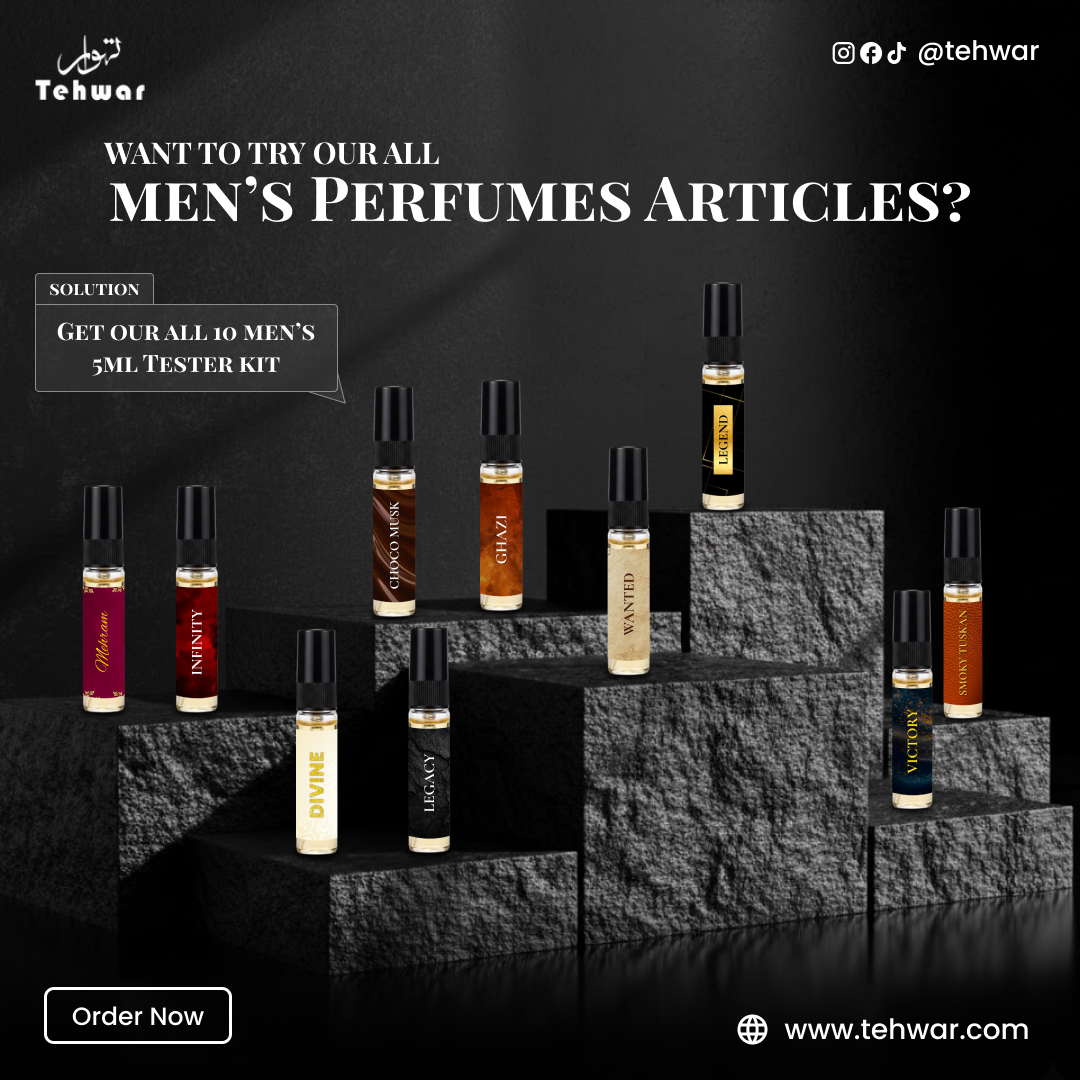 Tehwar Perfume Discovery Set - Pack of 10 ( 5ml Each ) Perfume Spray