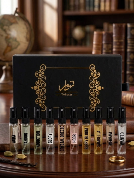Tehwar Perfume Discovery Set - Pack of 10 ( 5ml Each ) Perfume Spray